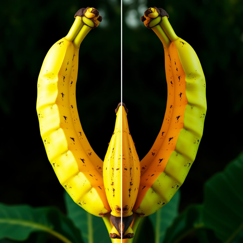 Banana V4.0 AI图像生成前后对比效果